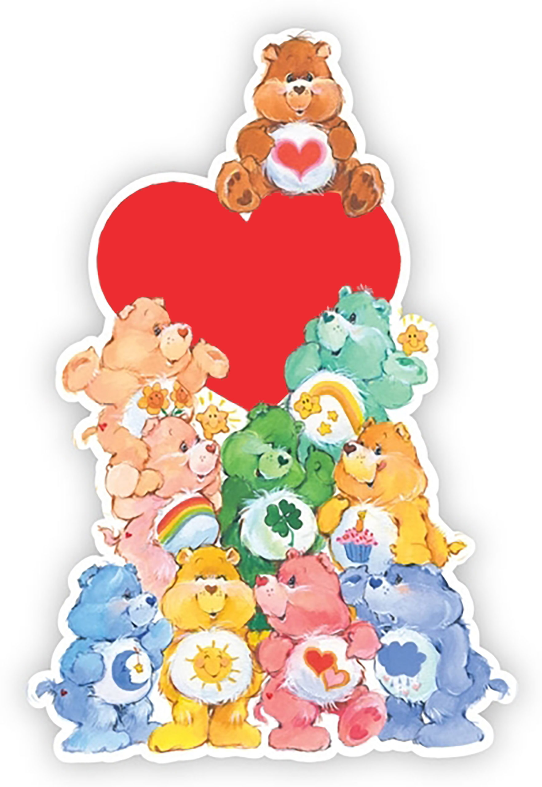 Care Bears - Vintage T-Shirt Iron-On Heat Transfers - Love-a-lot Bear