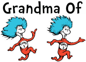 Dr Seuss Grandma Of Thing One and Thing Two Iron On Transfer #20