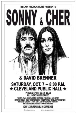 Sonny and Cher Vintage Concert PosterIron On Transfer #5