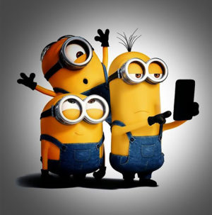 Bob, Kevin, and Stuart The Minions Taking Selfies Iron On Transfer #5