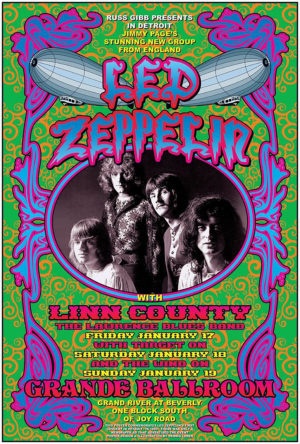 Led Zeppelin Vintage Concert Poster Iron On Transfer #14