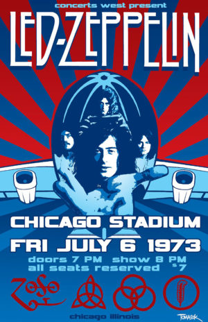 Led Zeppelin Vintage Concert Poster Iron On Transfer #6