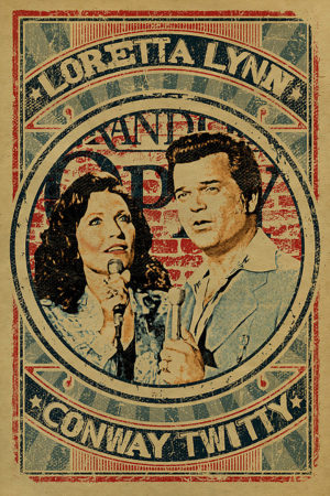 Loretta Lynn and Conway Twitty Vintage Concert Poster Iron On Transfer #3