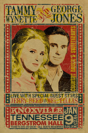 Tammy Wynette and George Jones Vintage Concert Poster Iron On Transfer #1