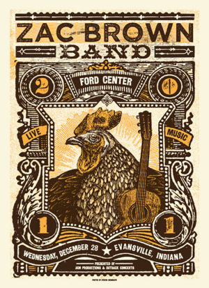 Zac Brown Band Concert Poster Iron On Transfer #4