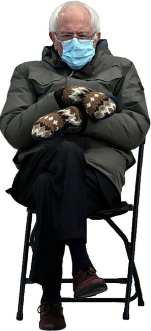 Bernie Sanders Inauguration Day Mittens Iron On Transfer #1