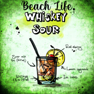 Beach Life Whiskey Sour Iron On Transfer #10