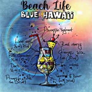 Beach Life Blue Hawaii Iron On Transfer #5
