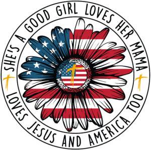 She’s A Good Girl Flower Iron On Transfer #3