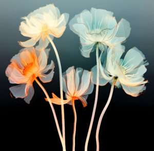 Colorful X-Ray Poppy Flowers Iron On Transfer #8