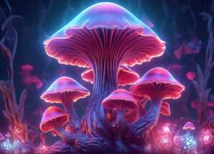 Psychedelic Pink Mushrooms Iron On Transfer #10