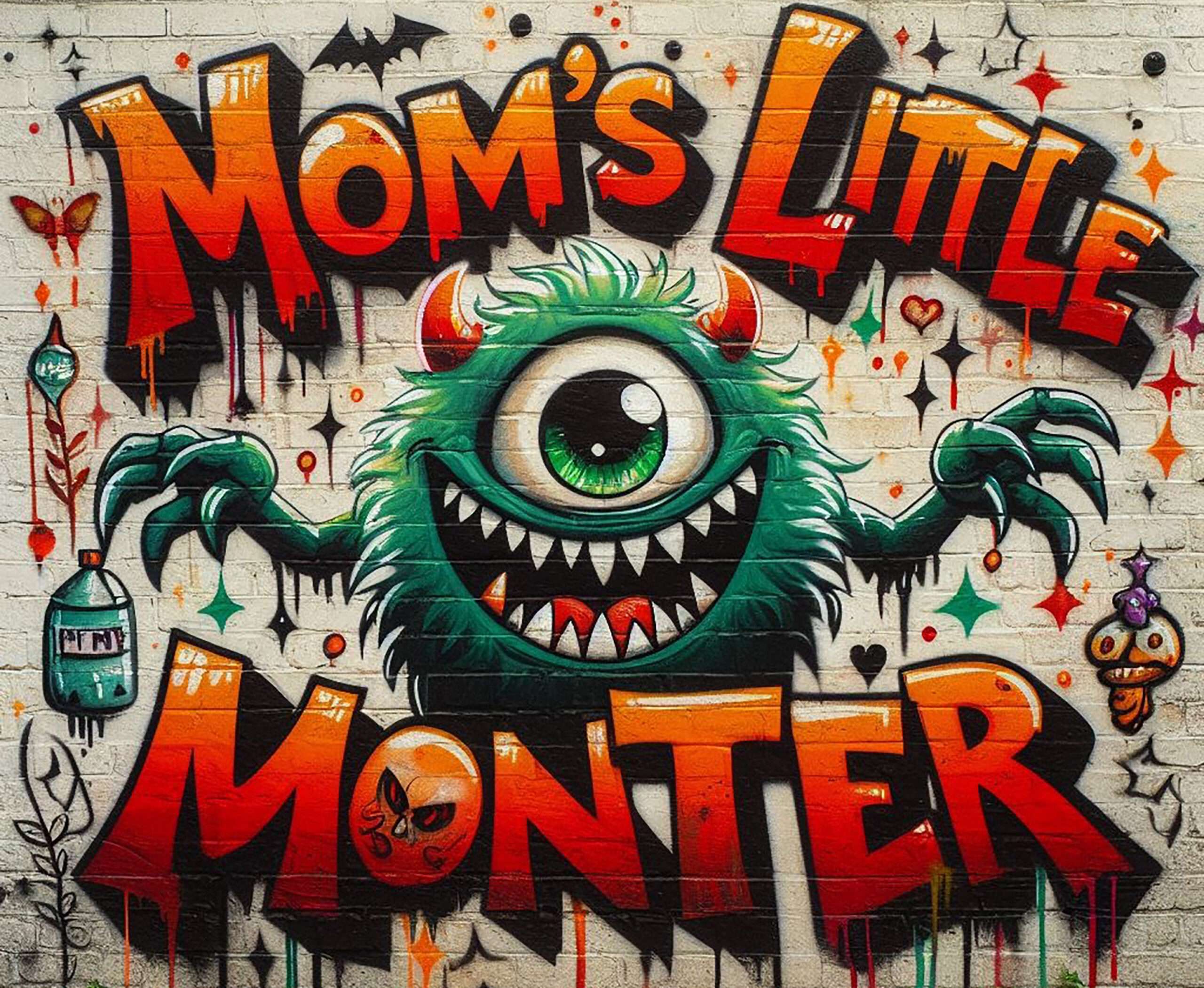 Graffiti Mom’s Little Monster Iron On Transfer #13