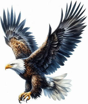 Soaring Bald Eagle Iron On Transfer #3