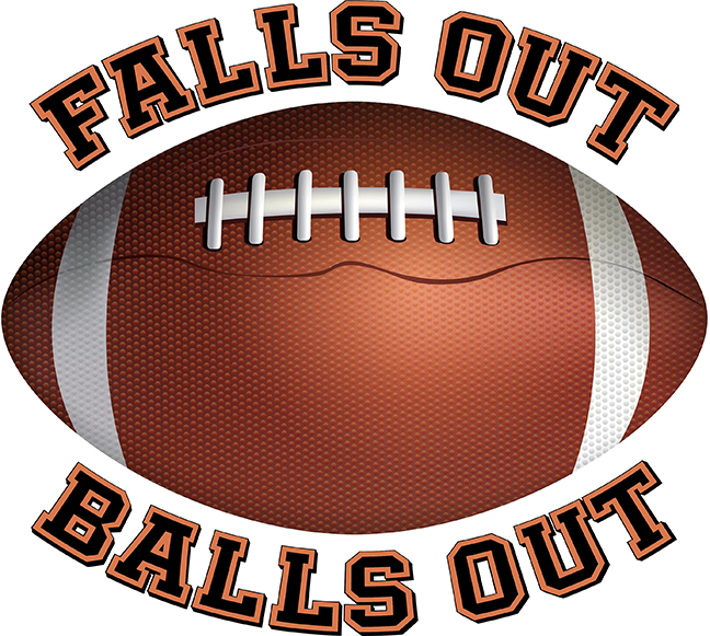 Falls Out Balls Out Funny Football Iron On Transfer #2