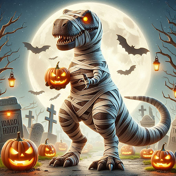 Halloween Dinosaur Mummy Iron On Transfer #13