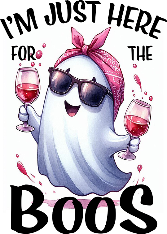 I’m Just Here For The Boos Funny Halloween Iron On Transfer #17