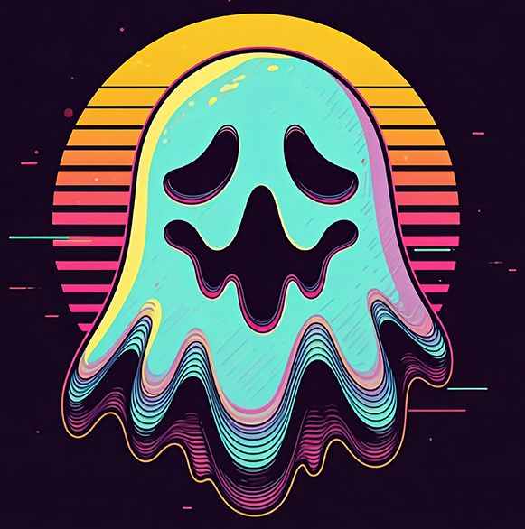 Trippy Psychedelic Retro Ghost Iron On Transfer #25