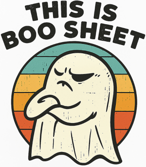 This Is Boo Sheet Retro Ghost Funny Halloween Iron On Transfer #32