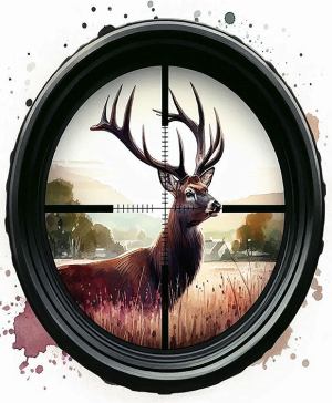 Deer Hunter Crosshairs Gun Scope Iron On Transfer #8