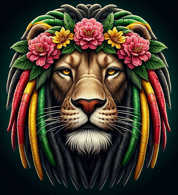 Reggae Rasta Lion Iron On Transfer #9
