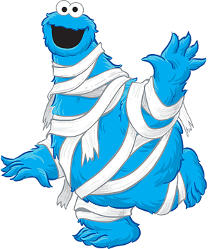 Mummy Cookie Monster Halloween Iron On Transfer #5