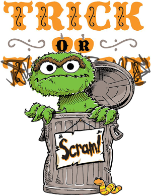 Oscar The Grouch Trick or Treat Iron On Transfer #7